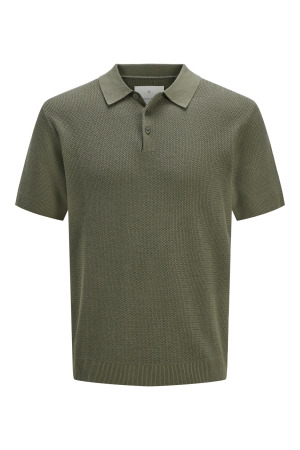 Jack & Jones Jack & Jones jprcccooper knit polo ss sn Trui korte mouw tea leaf