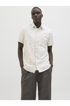 Jack & Jones Jack & Jones jprblasummer print s/s shirt sn Overhemd cloud dancer