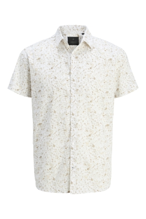 Jack & Jones Jack & Jones jprblasummer print s/s shirt sn Overhemd cloud dancer