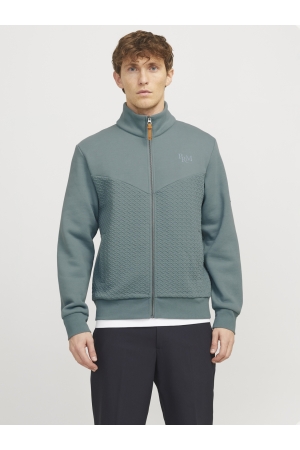 Jack & Jones Jack & Jones jprblufrankie sweat zip high neck Vest stormy sea