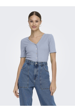 Only Only onllaila s/s button top jrs T-shirt Korte mouw soft chambray