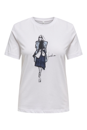 Only Only onlemma life reg s/s lady top box jrs T-shirt Korte mouw bright white fashion