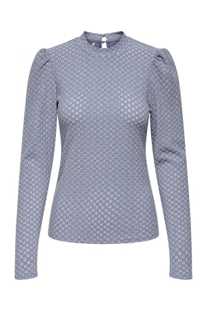 Only Only onlgenny l/s o-neck structure top jrs T-shirt Lange mouw tempest cloud dancer