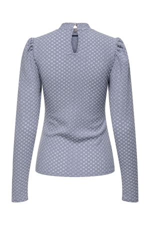 Only Only onlgenny l/s o-neck structure top jrs T-shirt Lange mouw tempest cloud dancer