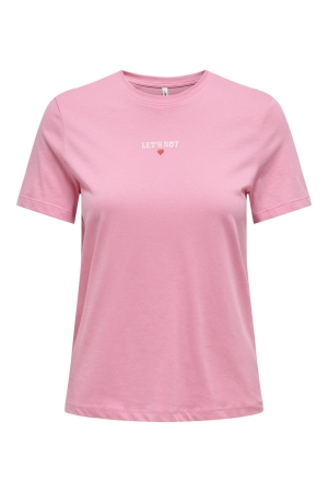 Only Only onllotte life reg s/s not top box jrs T-shirt Korte mouw sachet pink not friends