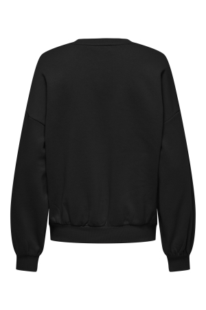 Only Only onlbelinda l/s flower o-neck swt Sweater black fleur white