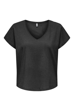 Only Only onlasia s/s v-neck top cc jrs T-shirt Korte mouw black black glitter