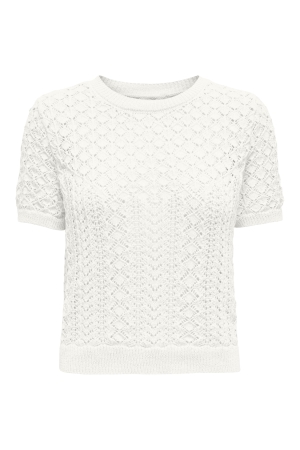 Only Only onlsaga life ss o-neck cc knt Trui korte mouw cloud dancer