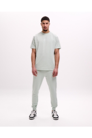 Malelions Malelions striped signature t-shirt mm1-ss25-07 Print T-shirts 287 pale aqua