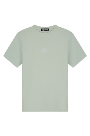 Malelions Malelions striped signature t-shirt mm1-ss25-07 Print T-shirts 287 pale aqua