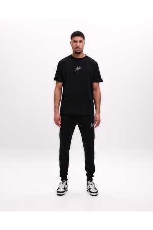 Malelions Malelions striped signature t-shirt mm1-ss25-07 Print T-shirts 900 black