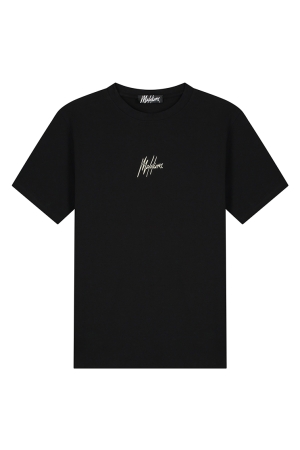 Malelions Malelions striped signature t-shirt mm1-ss25-07 Print T-shirts 900 black