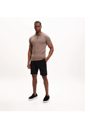 Malelions Malelions knitted patch polo mm2-ss25-35 Poloshirts 336 taupe