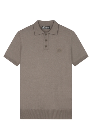 Malelions Malelions knitted patch polo mm2-ss25-35 Poloshirts 336 taupe