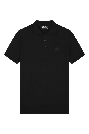 Malelions Malelions knitted patch polo mm2-ss25-35 Poloshirts 900 black
