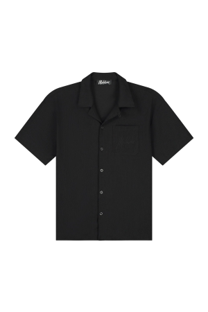 Malelions Malelions seersucker shirt mm3-ss25-19 Overhemd 900 black