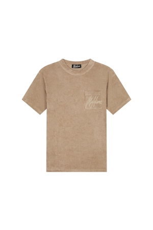 Malelions Malelions signature towelling t-shirt mm3-ss25-25 Print T-shirts 336 taupe