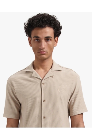 Croyez Homme Croyez Homme ribbed shirt cr1-ss25-25 Overhemd 099 sand 099 Sand
