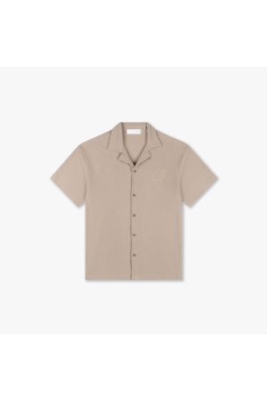 Croyez Homme Croyez Homme ribbed shirt cr1-ss25-25 Overhemd 099 sand