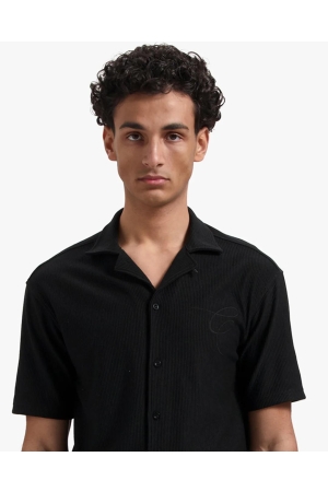 Croyez Homme Croyez Homme ribbed shirt cr1-ss25-25 Overhemd 900 black