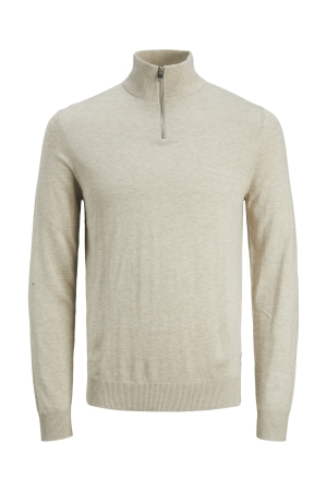 Jack & Jones Jack & Jones jjeemil knit half zip noos Trui oatmeal melange