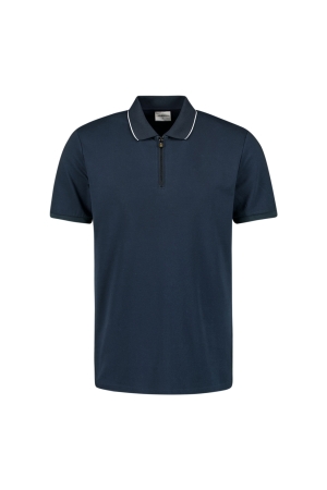 No- Excess No- Excess polo liquid finished cotton Poloshirts 096 deep blue