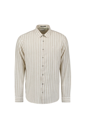No- Excess No- Excess shirt verical big stripes with linen Overhemd 310 light desert