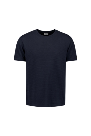 No- Excess No- Excess t-shirt crewneck solid relief jacquard Print T-shirts 096 deep blue
