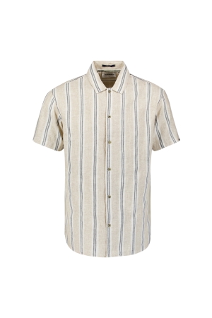 No- Excess No- Excess shirt short sleeve dobby vertical stripe with line Overhemd 122 cement