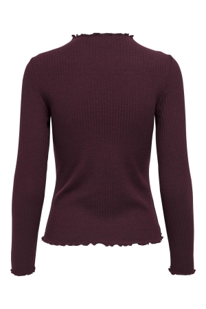 Only Only onlemma l/s high neck top noos jrs T-shirt Lange mouw madder brown