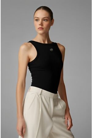 MSCH Copenhagen MSCH Copenhagen mschgubbe rasmia icon sl top Tops en Singlets black b white