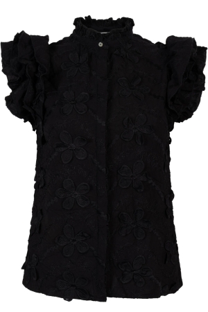 Aaiko Aaiko gezana embroidery vis 671 T-shirt Korte mouw 900 black