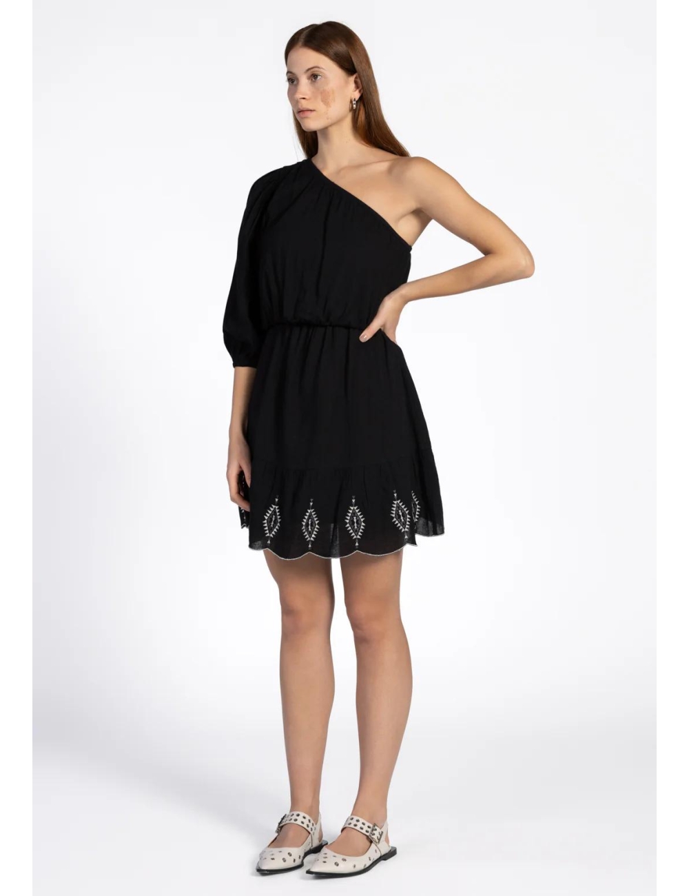 Dress Aaiko Jurk Zwart Zwarte Aaiko Mini Jurk Semira Scuba