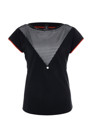 ZIP73 ZIP73 top boatneck mesh z25/118/01/001 T-shirt Korte mouw 001 black