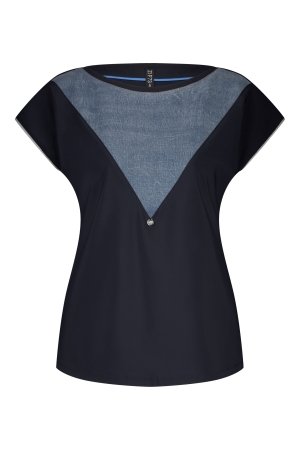 ZIP73 ZIP73 top boatneck z25/118/08/940 T-shirt Korte mouw 940 denim blue