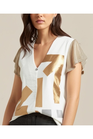 ZIP73 ZIP73 top 2-half z25/305/01/710 T-shirt Korte mouw 710 gold