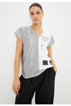 ZIP73 ZIP73 top 2-half z25/305/02/040 T-shirt Korte mouw 040 silver