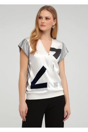ZIP73 ZIP73 top 2-half z25/305/03/111 T-shirt Korte mouw 111 off-white