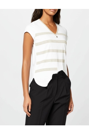 ZIP73 ZIP73 top v stripe z25/916/01/111 T-shirt Korte mouw 111 off-white