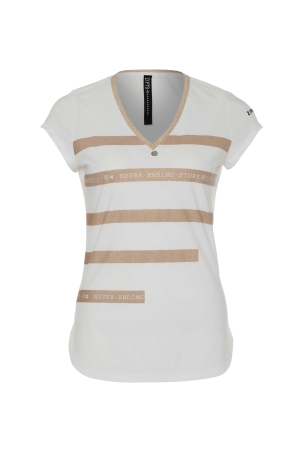 ZIP73 ZIP73 top v stripe z25/916/01/111 T-shirt Korte mouw 111 off-white