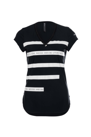 ZIP73 ZIP73 top v stripe z25/916/02/001 T-shirt Korte mouw 001 black