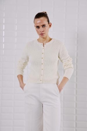 WithBlack WithBlack wblangel ls cardigan Vest cloud white