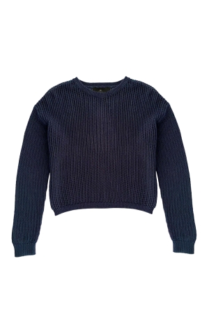 WithBlack WithBlack wblbilly ls o-neck pullover Trui mid day blue