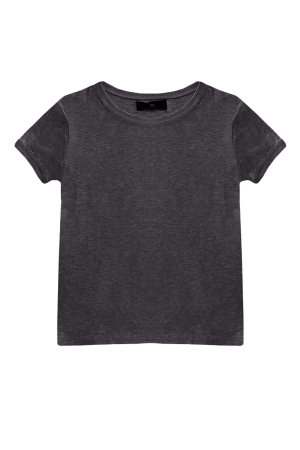 WithBlack WithBlack wblheather ss tee T-shirt Lange mouw dark grey melange