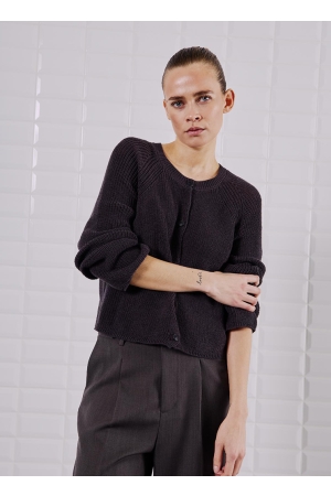 WithBlack WithBlack wblindiana ls o-neck cardigan Vest suns grey