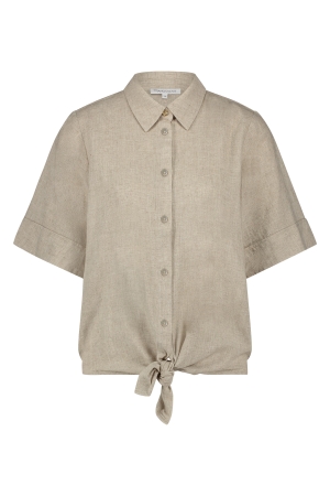 Tramontana Tramontana knot-detailed blouse c02-16-301 Blouse 002001 sandmelange