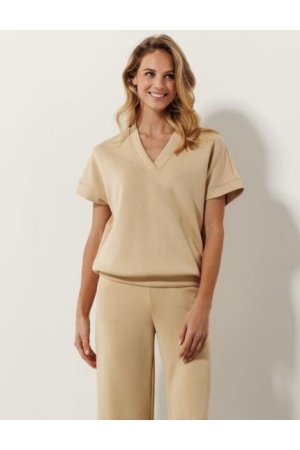 Tramontana Tramontana technical sweat top c27-16-401 T-shirt Korte mouw 002000 sand