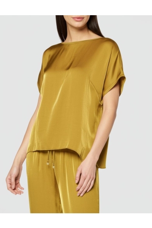 Tramontana Tramontana shimmer fabric mix top c16-16-401 T-shirt Korte mouw 002930 bronzemist