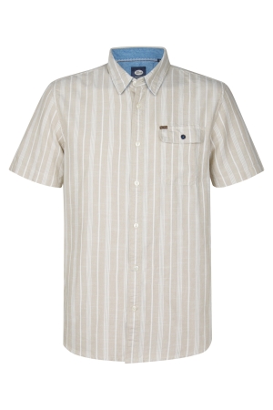Petrol Petrol men shirt short sleeve aop m-1050-sis417 Overhemd 7130 light tan