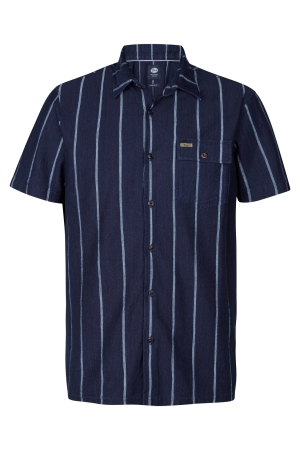 Petrol Petrol men shirt short sleeve aop m-1050-sis428 Overhemd 5079 dark indigo